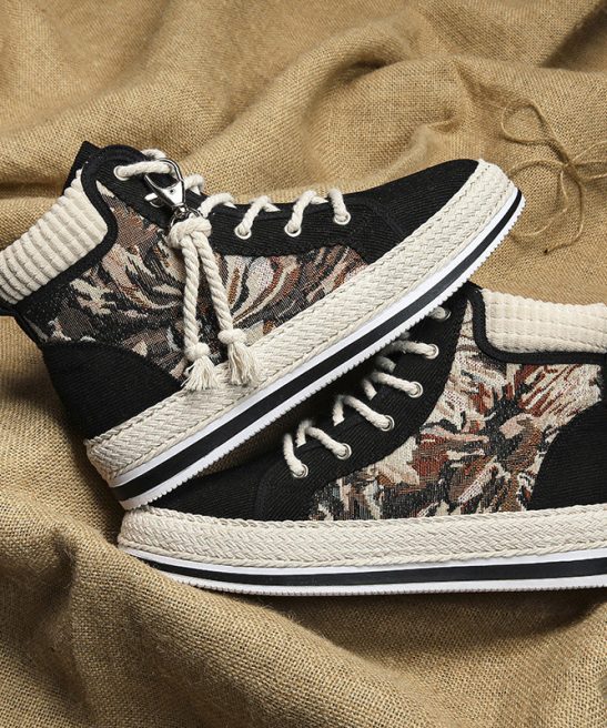 Men'S Casual Shoes Featuring Woven Straw And a High-Top Canvas Design, Inspired by Korean Fashion Trends, Perfect for Year-Round Wear - Image 3