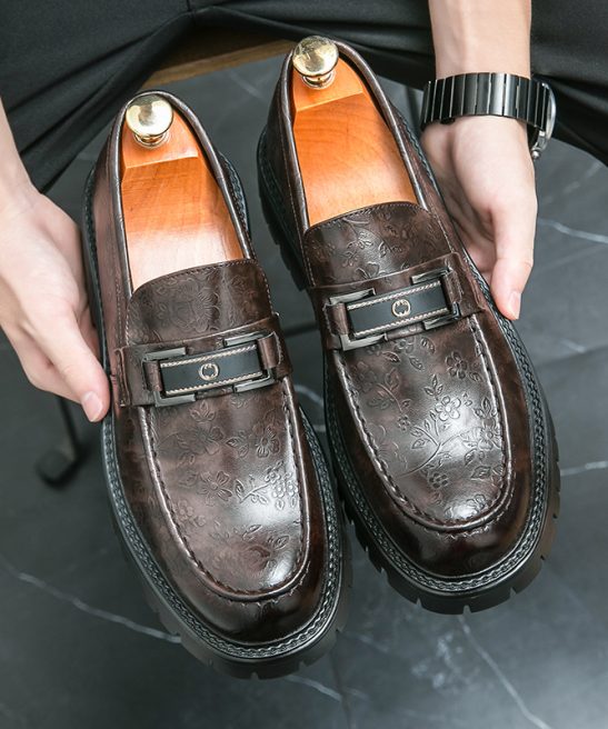 Men'S British Style Slip-On Shoes - Genuine Faux Leather Upper & Non-Slip Rubber Sole, Slip-On Closure for Easy Wear - Formal & Casual Everyday Shoes - All-Season Comfortable Footwear for Office, Semi-Formal Events - Durable & Easy-Clean Design, Office Wear, Sleek Style, Sturdy Build, Professional Attire - Image 6