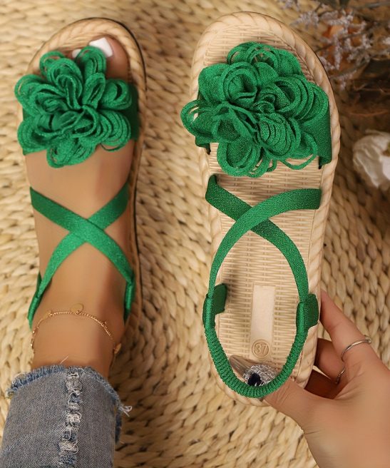 Women'S Fashion Floral Flat Sandals, Comfortable Casual Open-Toe Summer Shoes, Lightweight Sandals., Women Shoes - Image 8