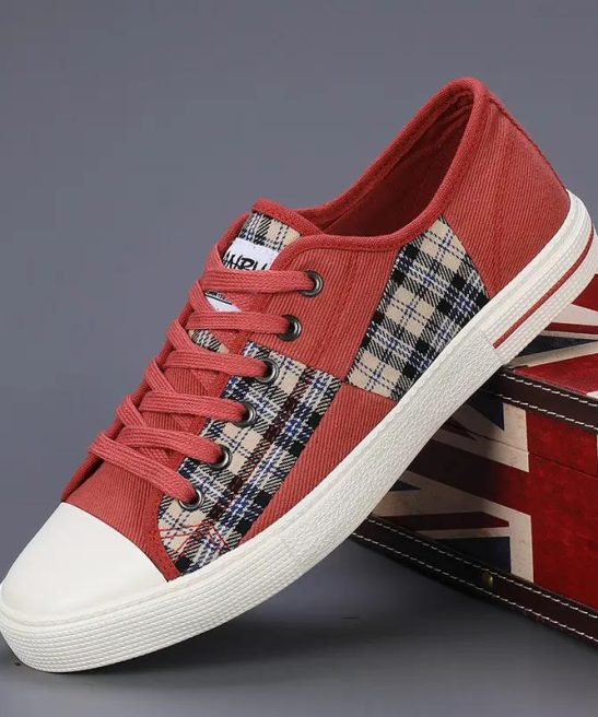 Men's Canvas Sneakers, Men's Shoes, Lightweight Height-increasing Patchwork Student Trendy Casual Running Shoes, Low-top Sports Shoes - Image 8