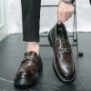 Men'S British Style Slip-On Shoes - Genuine Faux Leather Upper & Non-Slip Rubber Sole, Slip-On Closure for Easy Wear - Formal & Casual Everyday Shoes - All-Season Comfortable Footwear for Office, Semi-Formal Events - Durable & Easy-Clean Design, Office Wear, Sleek Style, Sturdy Build, Professional Attire