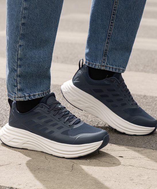 Men's Walking Running Tennis Sneakers with Thick Cushioning Midsole & Non-Slip Sole - Low-Top Breathable Athletic Gym Workout Shoes Suitable for Jogging, Gym, Tennis, Walking - Comfortable Supportive Sneakers