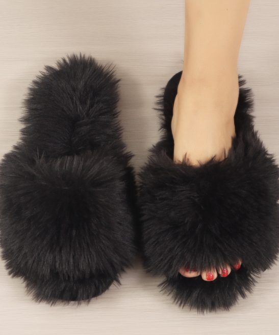 Ladies' Slip-On Indoor Footwear - Extremely Soft Long Plush Faux Fur Look, Non-Skid Bottom - Perfect for Year-Round Use in Living Room, Bedroom, Spa Relaxation Footwear - A Must-Have Cozy Attire for Women, Stylish Home Accent, Comfortable Padding - Image 4
