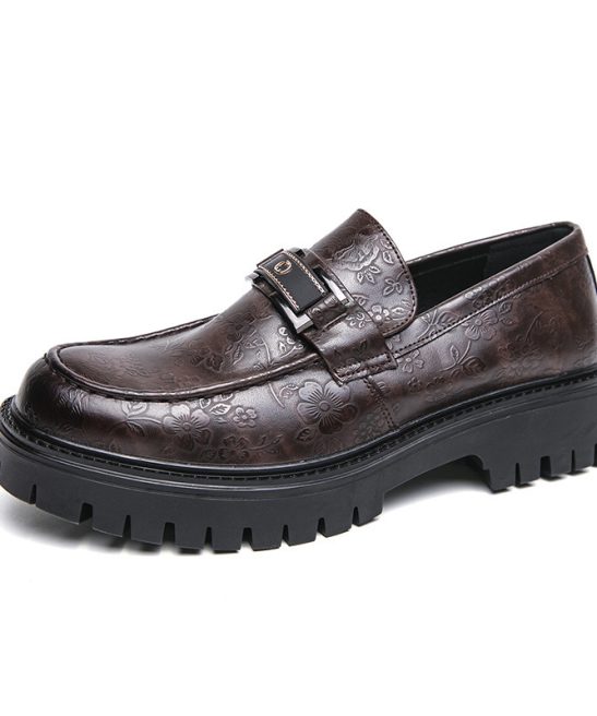 Men'S British Style Slip-On Shoes - Genuine Faux Leather Upper & Non-Slip Rubber Sole, Slip-On Closure for Easy Wear - Formal & Casual Everyday Shoes - All-Season Comfortable Footwear for Office, Semi-Formal Events - Durable & Easy-Clean Design, Office Wear, Sleek Style, Sturdy Build, Professional Attire - Image 5
