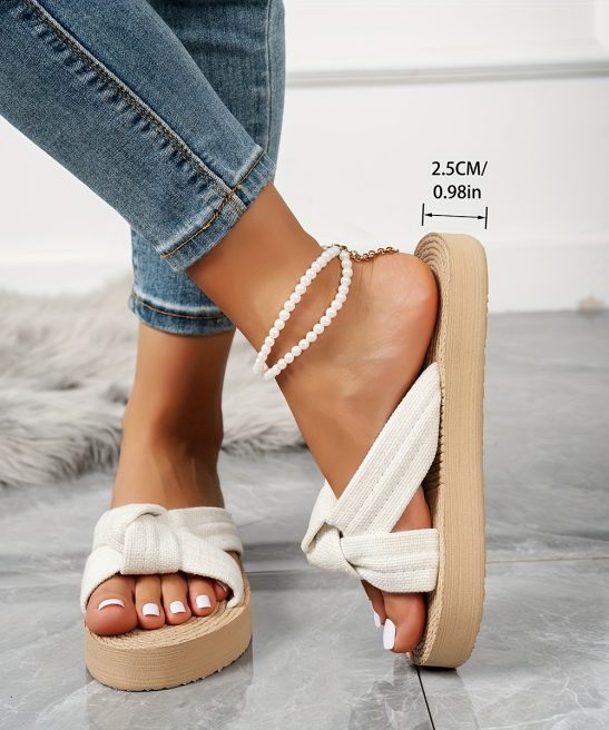 1 Pair Women'S Summer Slippers, Soft Breathable Outdoor Sandals, Lightweight Comfortable Casual, Suitable for Beach Travel, Women'S Sandals, Casual Slippers, Vacation Shoes, Open-Toe Design, Easy Footwear, Comfortable Lining, Women'S Slippers