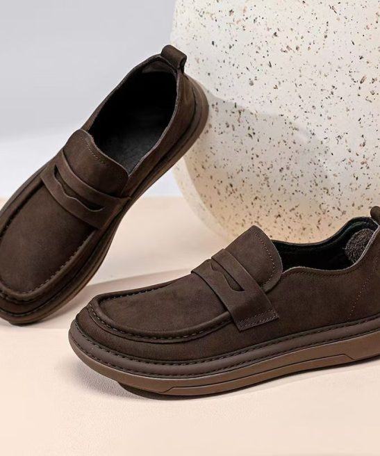 Genuine Leather Men's Shoes, Comfortable Slip-on Loafers, Stylish Casual Moccasins - Image 3