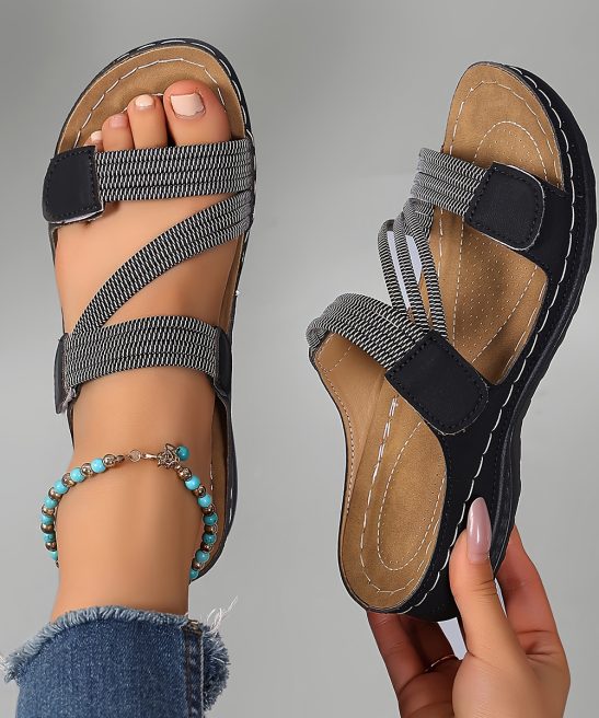 Women's Summer Casual Wedge Sandals - Open Toe Breathable Fashion Slippers, Suitable for Beach, Hiking, Outdoor, Vintage Style, Women Shoes - Image 9