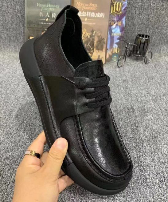 Alternative view of Men'S Genuine Leather Shoes | Optional Velvet, Non-Slip Slip-Onu002FLace-Up Closure, Breathable Low-Top Design, Thickened Cushioning EVA Insole, Non-Slip Rubber Sole - Suitable for Office All-Season Business Casual Shoes