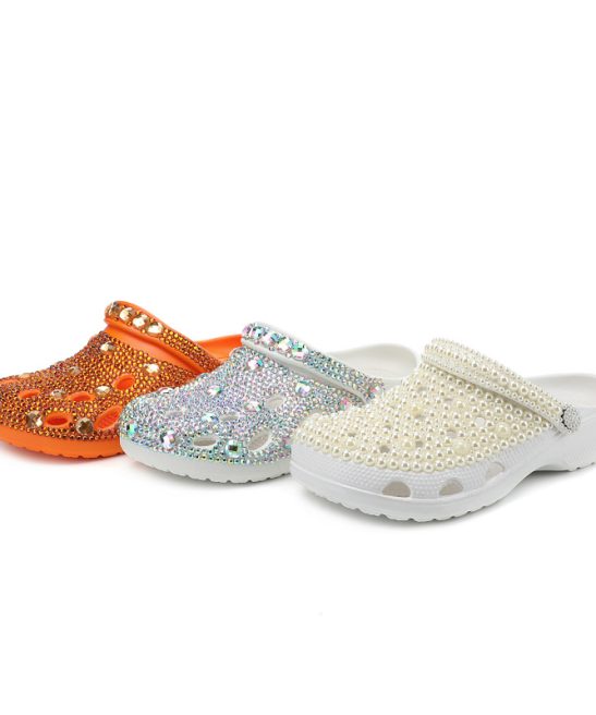 Women's Plus Size Handmade Shoes, Glass Rhinestone Decor, Gorgeous Dazzling Elegant Luxury High-End Fashion Footwear, Eye-Catching Chic Unique Design, Women Shoes