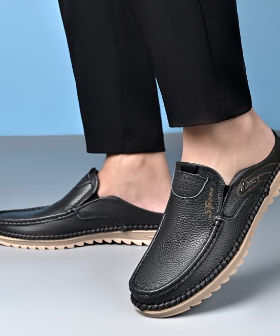 Top-grain Cowhide Upper, 2025 High-end New Men's Semi-enclosed Mule Shoes, Hand-stitched Upper for Enhanced Durability. Available in 3 Colors, Comfortable and Stylish, Breathable and Lightweight Slip-on Men's Sandals. Offered in 10 Sizes for All-day - Image 12