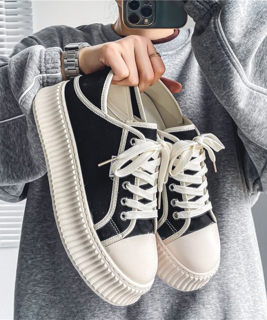 Men's Canvas Shoes Season Breathable Half Slippers Niche Casual Slip-On Thick Sole Step-On Sneakers