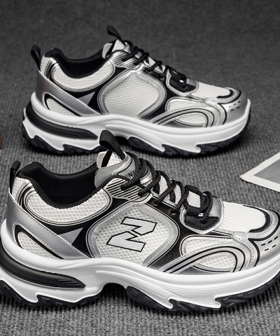 Breathable Men'S Casual Sneakers, Suitable for Comfortable Wear for All Year Round, Lace-Up Design, Low Top, Road Running Shoes, Suitable for All Seasons, Traveling, Running, Outdoor, Skateboarding Shoes, Shoes for Men, Men Shoes - Image 6