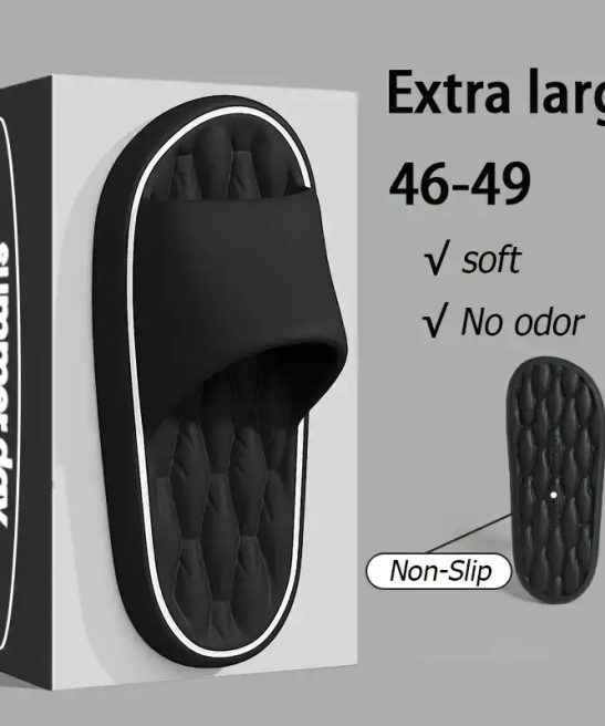 Men's Large Size Black EVA Slippers- Non-Slip Quick-Dry Breathable Open-Toe Design, Ergonomic Comfort with Arch Support and Cushioning Insole, All-Season Indoor and Outdoor Home Training Shoes, Lightweight and Durable PU Sole Fabric Lining, Sports, Soft Slippers for Women, Slippers for Men Non Slip, Men Slippers High Quality, Fall Slippers, Slipper Boots, Quickdry Footwear, Sporty Slippers, Casual Footwear, Cushioned Insole, Slipresistant Footwear, Supportive Footwear, - Image 10