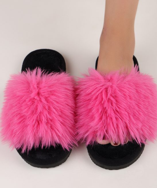 Ladies' Slip-On Indoor Footwear - Extremely Soft Long Plush Faux Fur Look, Non-Skid Bottom - Perfect for Year-Round Use in Living Room, Bedroom, Spa Relaxation Footwear - A Must-Have Cozy Attire for Women, Stylish Home Accent, Comfortable Padding