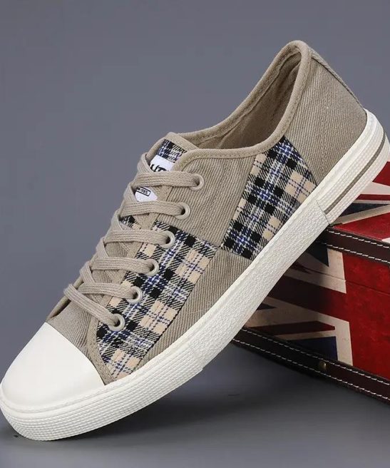 Men's Canvas Sneakers, Men's Shoes, Lightweight Height-increasing Patchwork Student Trendy Casual Running Shoes, Low-top Sports Shoes - Image 6