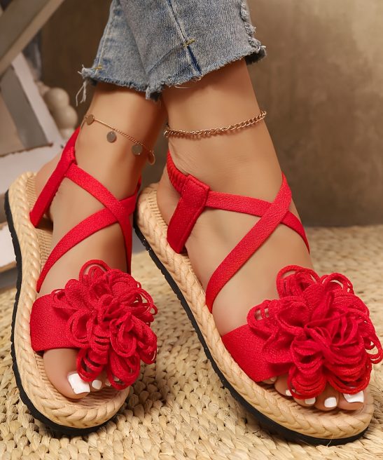 Women'S Fashion Floral Flat Sandals, Comfortable Casual Open-Toe Summer Shoes, Lightweight Sandals., Women Shoes - Image 3