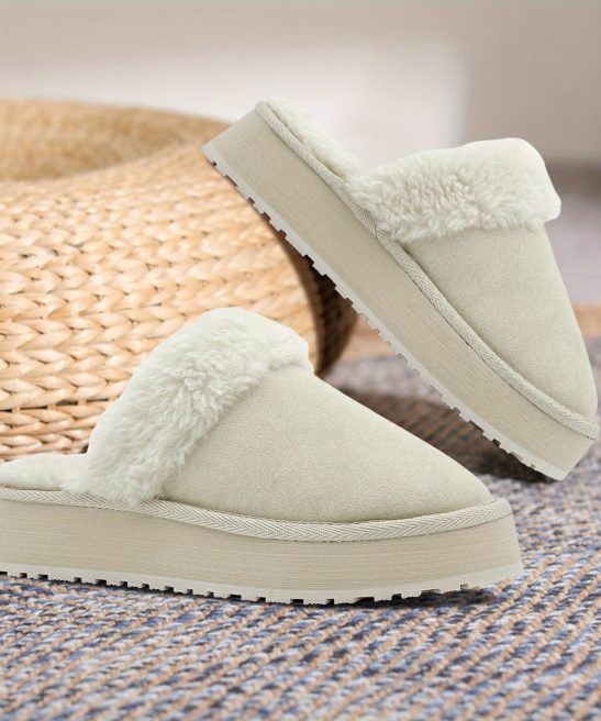 Men'S Winter Slippers, Stylish And Warm Lined Indoor And Outdoor Footwear, Non-Slip Fluffy Soft Home Slippers