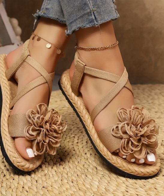 Women'S Fashion Floral Flat Sandals, Comfortable Casual Open-Toe Summer Shoes, Lightweight Sandals., Women Shoes - Image 7