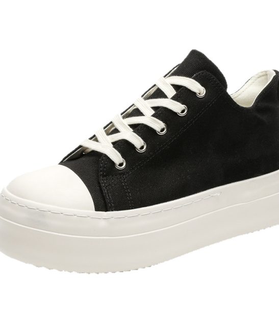 Men's Height Increase Thick Platform Sneakers - Upper & Sole, Cushioning, Low-Top Mid-Top Lace-Up Round Toe for Casual Athletic Wear, - Comfortable Height Shoes Suitable for High Street Style - Image 4