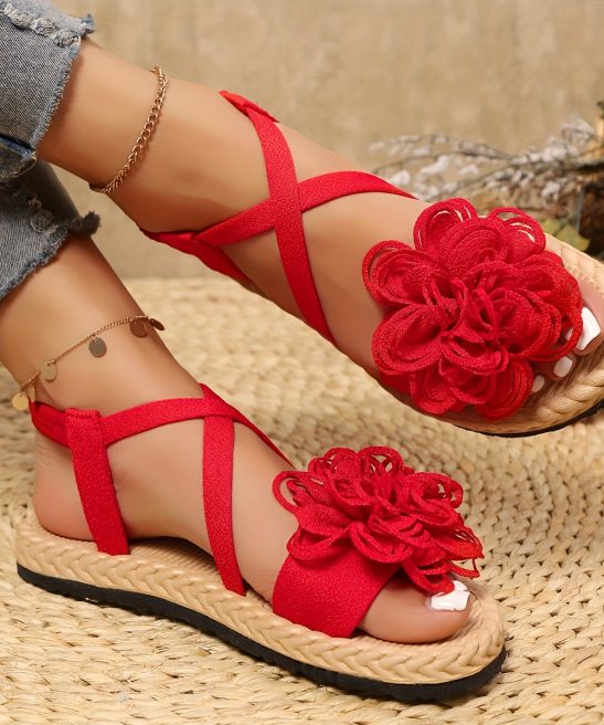 Women'S Fashion Floral Flat Sandals, Comfortable Casual Open-Toe Summer Shoes, Lightweight Sandals., Women Shoes - Image 42