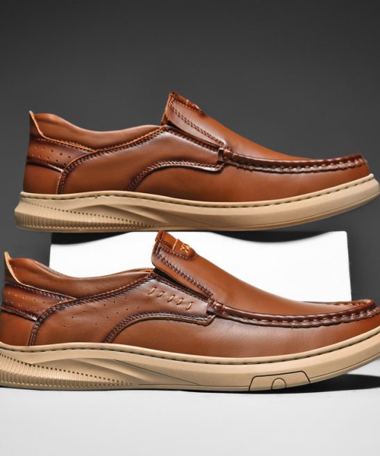Shoes for Men Spring And Summer Casual Men's Shoes: Doudou Shoes, Comfortable Leather Lazy Shoes, Lace-up Shoes, Driving Shoes, Business Casual Shoes