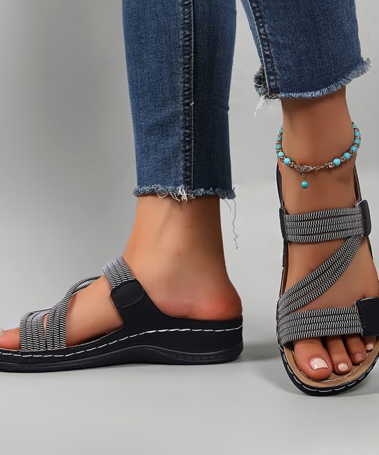 Women's Summer Casual Wedge Sandals - Open Toe Breathable Fashion Slippers, Suitable for Beach, Hiking, Outdoor, Vintage Style, Women Shoes - Image 8