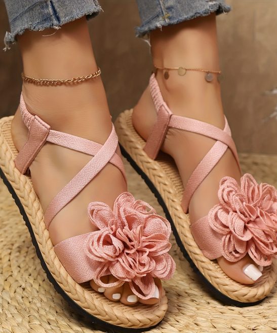 Women'S Fashion Floral Flat Sandals, Comfortable Casual Open-Toe Summer Shoes, Lightweight Sandals., Women Shoes - Image 10