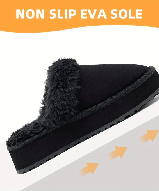 Men'S Winter Slippers, Stylish And Warm Lined Indoor And Outdoor Footwear, Non-Slip Fluffy Soft Home Slippers - Image 6