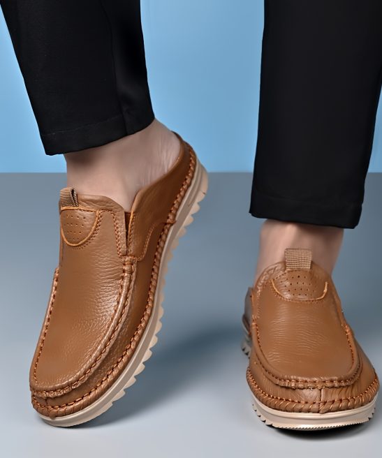Top-grain Cowhide Upper, 2025 High-end New Men's Semi-enclosed Mule Shoes, Hand-stitched Upper for Enhanced Durability. Available in 3 Colors, Comfortable and Stylish, Breathable and Lightweight Slip-on Men's Sandals. Offered in 10 Sizes for All-day - Image 11