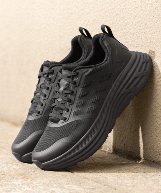 Alternative view of Men's Walking Running Tennis Sneakers with Thick Cushioning Midsole & Non-Slip Sole - Low-Top Breathable Athletic Gym Workout Shoes Suitable for Jogging, Gym, Tennis, Walking - Comfortable Supportive Sneakers