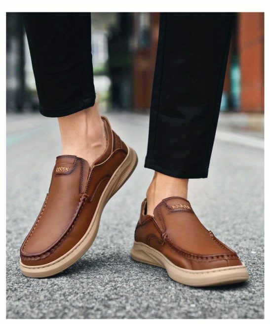 Shoes for Men Spring And Summer Casual Men's Shoes: Doudou Shoes, Comfortable Leather Lazy Shoes, Lace-up Shoes, Driving Shoes, Business Casual Shoes - Image 5