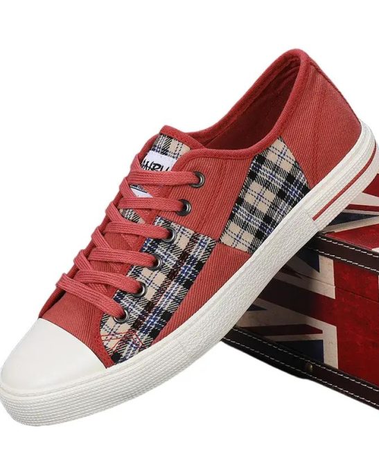 Men's Canvas Sneakers, Men's Shoes, Lightweight Height-increasing Patchwork Student Trendy Casual Running Shoes, Low-top Sports Shoes - Image 9