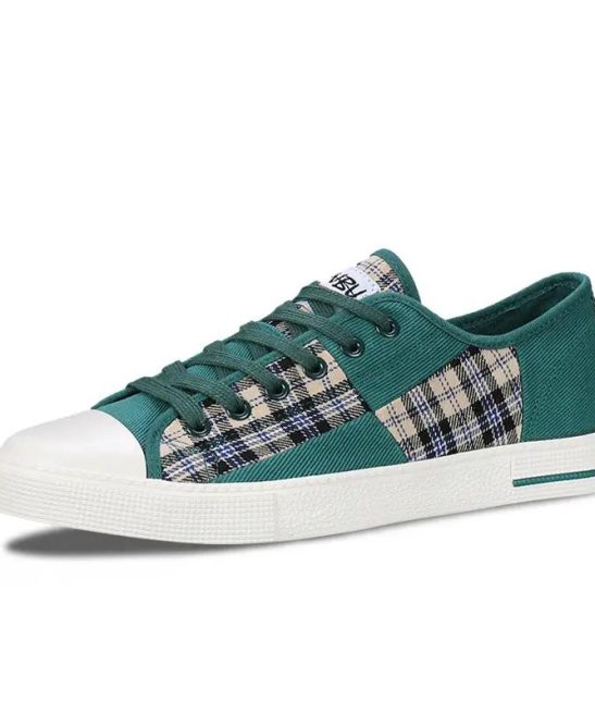 Men's Canvas Sneakers, Men's Shoes, Lightweight Height-increasing Patchwork Student Trendy Casual Running Shoes, Low-top Sports Shoes - Image 3