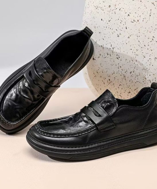 Genuine Leather Men's Shoes, Comfortable Slip-on Loafers, Stylish Casual Moccasins - Image 8