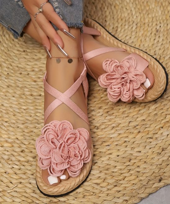Women'S Fashion Floral Flat Sandals, Comfortable Casual Open-Toe Summer Shoes, Lightweight Sandals., Women Shoes - Image 9